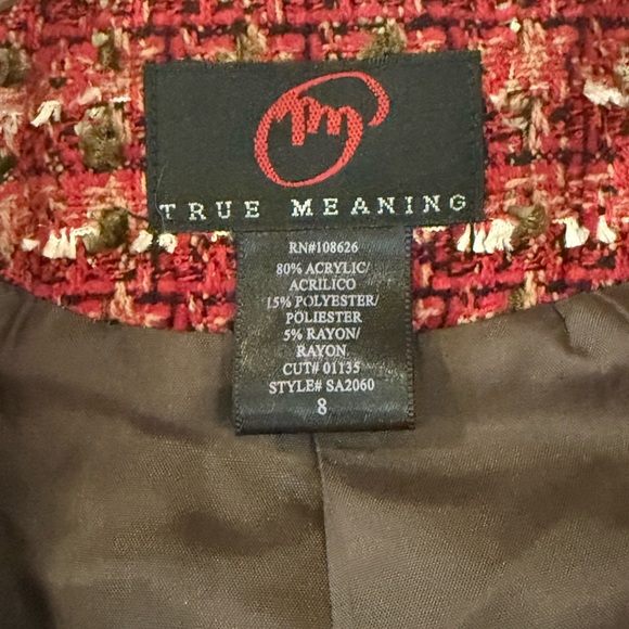True Meaning Tweed Woman’s Blazer NWOT - Picture 4 of 4